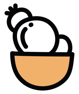 Tencerede tavşan kulağı kaktüsü, ikon illüstrasyonu, beyaz arkaplanda vektör