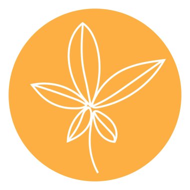 Sarı yaprak, simge illüstrasyonu, beyaz arkaplan üzerindeki vektör