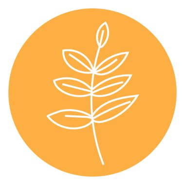 Yedi yapraklı kök, simge illüstrasyonu, beyaz arkaplanda vektör