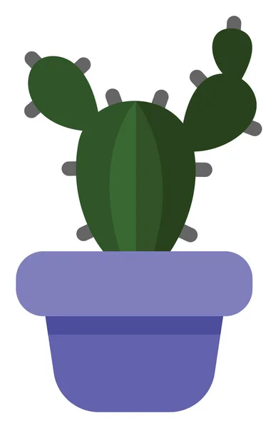 Angelo Ali Cactus Vaso Viola Icona Illustrazione Vettore Sfondo Bianco — Vettoriale Stock