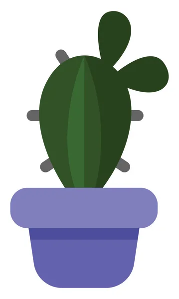 Cactus Calico Pote Púrpura Icono Ilustración Vector Sobre Fondo Blanco — Vector de stock