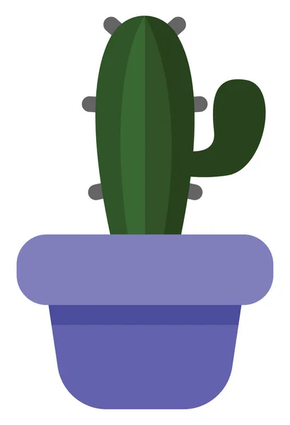 Kaktus Fioletowym Garnku Ilustracja Ikony Wektor Białym Tle — Wektor stockowy
