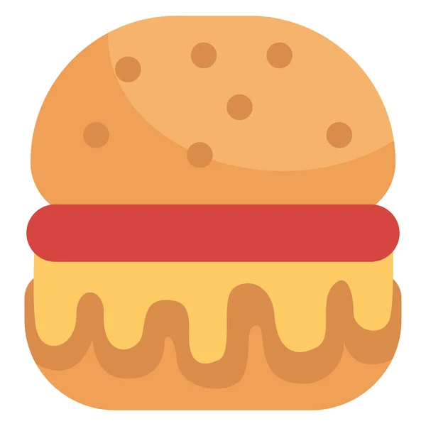 Delicious Burger Icon Illustration Vector White Background — Stock Vector