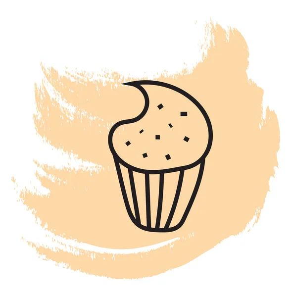 Erdbeer Cupcake Symbol Illustration Vektor Auf Weißem Hintergrund — Stockvektor