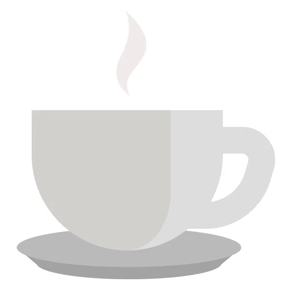 Café Caliente Una Taza Blanca Ilustración Icono Vector Sobre Fondo — Vector de stock