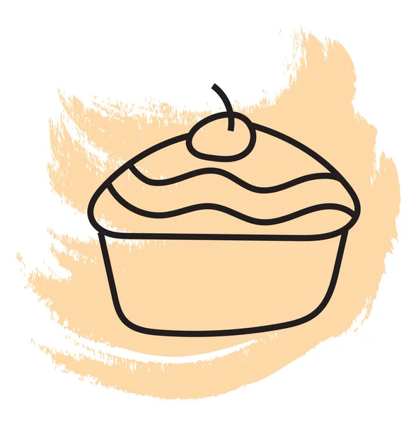 Gustoso Muffin Icona Illustrazione Vettore Sfondo Bianco — Vettoriale Stock