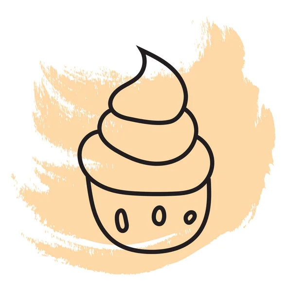 Berry Cupcake Icona Illustrazione Vettore Sfondo Bianco — Vettoriale Stock