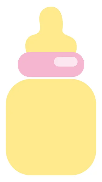 Yellow Baby Cat Bottle Icon Illustration Vector White Background — Stock Vector