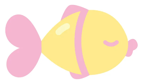 黄色い魚 アイコンのイラスト 白い背景のベクトル — ストックベクタ