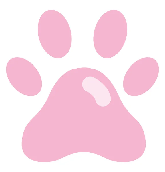 Pink Cat Paw Icon Illustration Vector White Background — Stock Vector