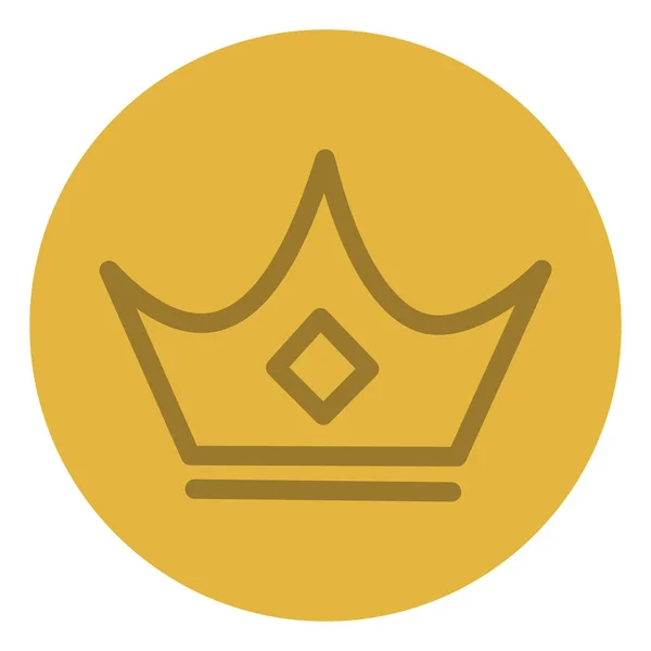 Elegant Golden Crown Icon Illustration Vector White Background — Stock Vector