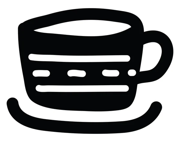 Mała Czarna Filiżanka Kawy Ilustracja Ikony Wektor Białym Tle — Wektor stockowy