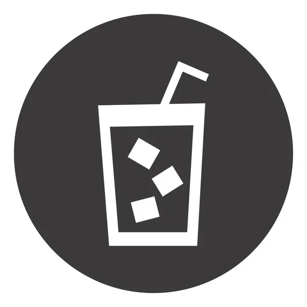 Drink Met Ijs Icoon Illustratie Vector Witte Achtergrond — Stockvector