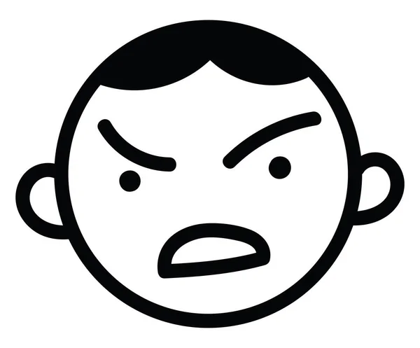 愤怒的男孩 图标插图 白色背景上的矢量 — 图库矢量图片