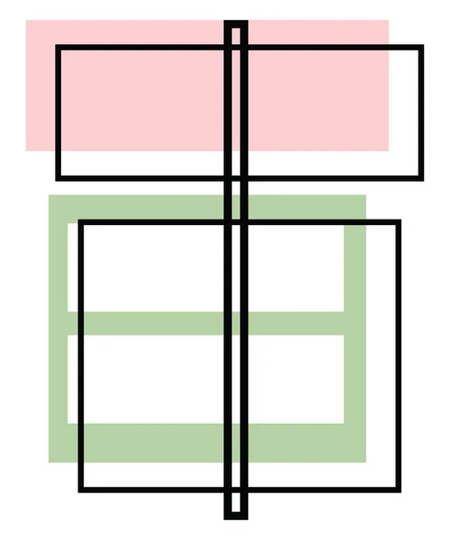 绿色和粉色礼品盒 图标插图 白色背景上的矢量 — 图库矢量图片