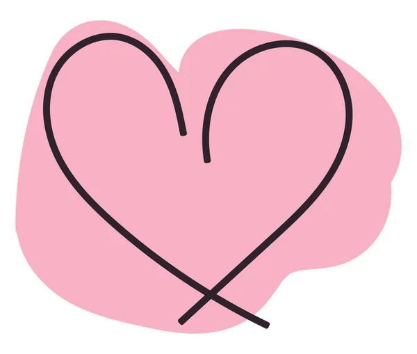 大粉色心脏 图标插图 白色背景上的矢量 — 图库矢量图片