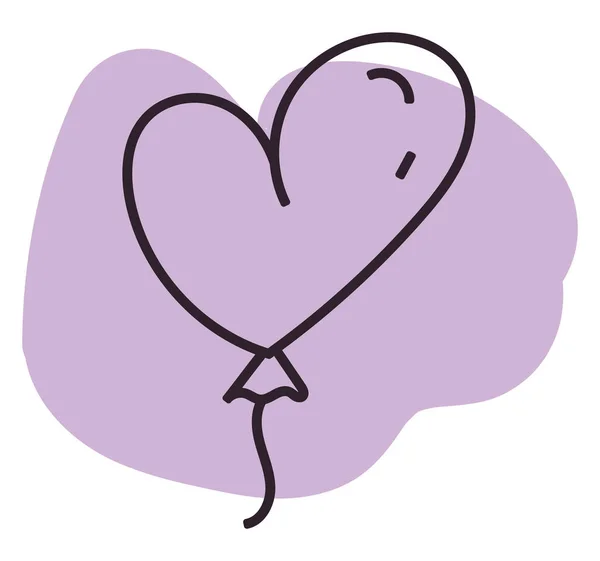 Фиолетовый Сердечный Шар Иконка Вектор Белом Фоне — стоковый вектор