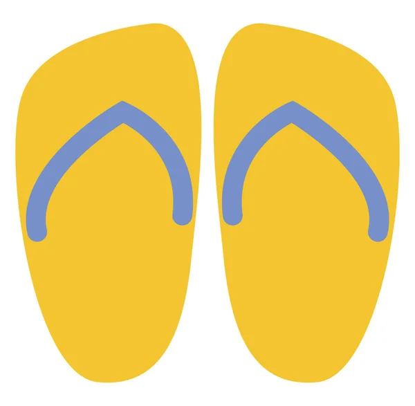 Yellow Flip Flops Icon Illustration Vector White Background — Stock Vector