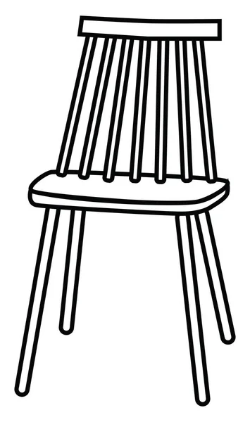 Drewniane Krzesło Ilustracja Ikony Wektor Białym Tle — Wektor stockowy