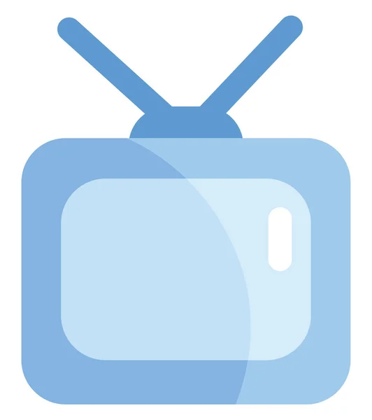 蓝色电视 图标插图 白色背景上的矢量 — 图库矢量图片