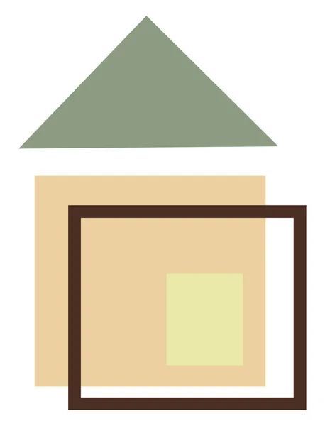 Světle Hnědý Barevný Dům Ikona Ilustrace Vektor Bílém Pozadí — Stockový vektor
