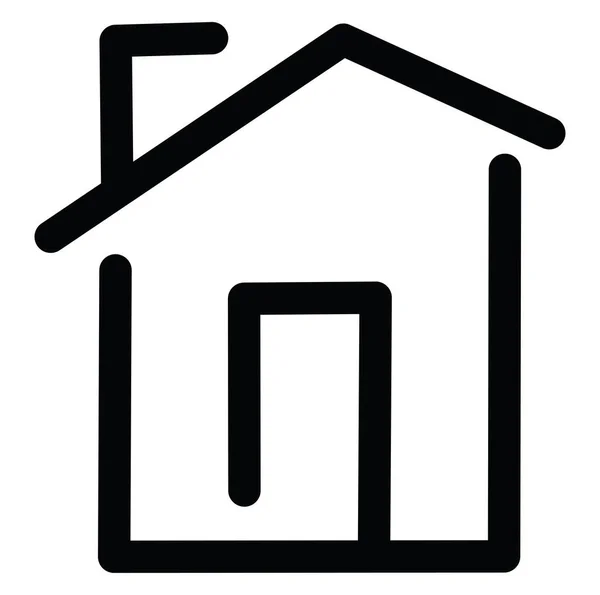 Huis Met Schoorsteen Een Deur Pictogram Illustratie Vector Witte Achtergrond — Stockvector