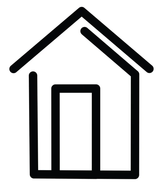 Small House Tall Door Icon Illustration Vector White Background — Stock Vector