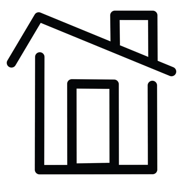 Huis Met Grote Schoorsteen Pictogram Illustratie Vector Witte Achtergrond — Stockvector