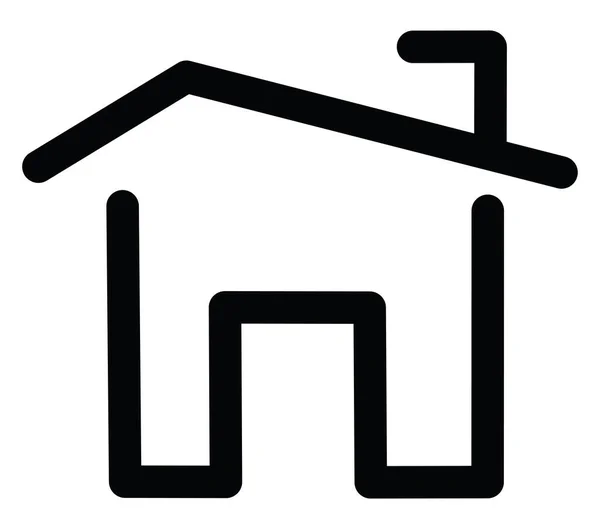 1つのドア アイコンのイラスト 白い背景のベクトル付きの広い家 — ストックベクタ