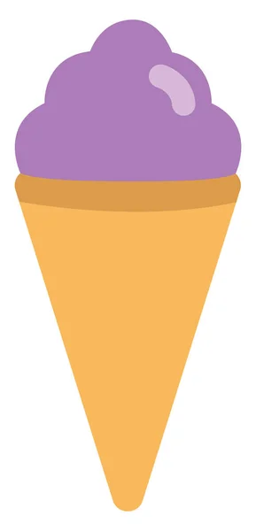 Μωβ Παγωτό Ένα Κώνο Εικόνα Εικονίδιο Διάνυσμα Λευκό Φόντο — Διανυσματικό Αρχείο