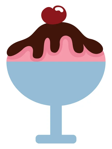 Helado Fresa Chocolate Icono Ilustración Vector Sobre Fondo Blanco — Archivo Imágenes Vectoriales