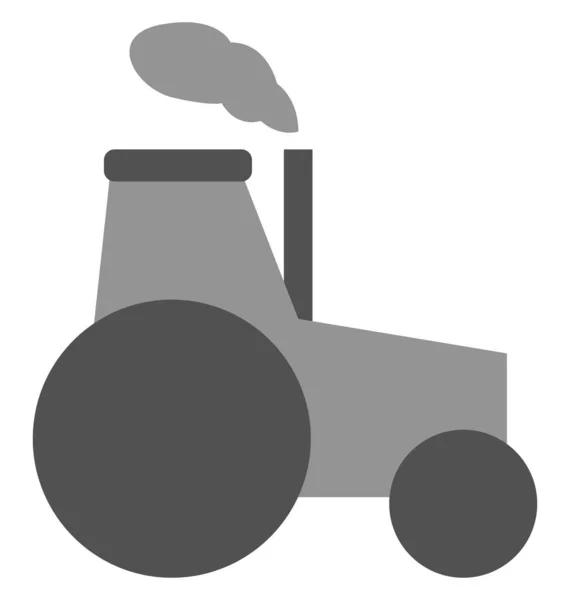Grauer Traktor Symbolabbildung Vektor Auf Weißem Hintergrund — Stockvektor
