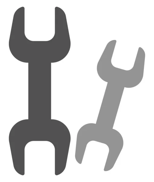 Two Wrenches Icon Illustration Vector White Background — Stock Vector