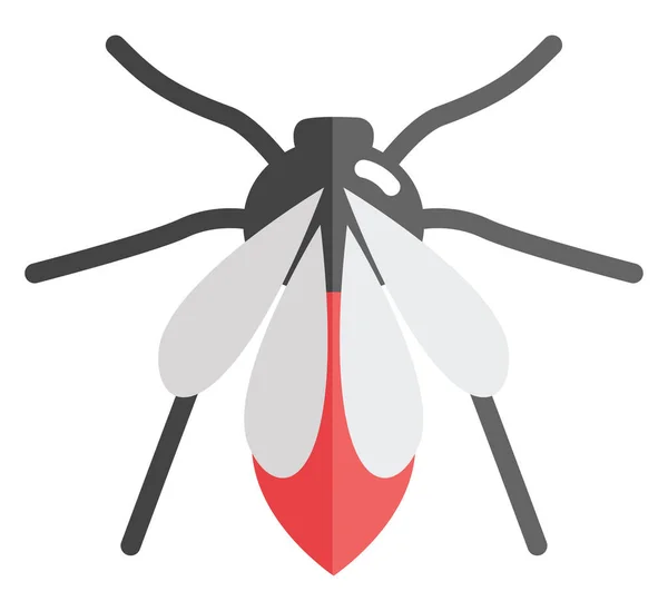 Mosquito Rojo Icono Ilustración Vector Sobre Fondo Blanco — Vector de stock