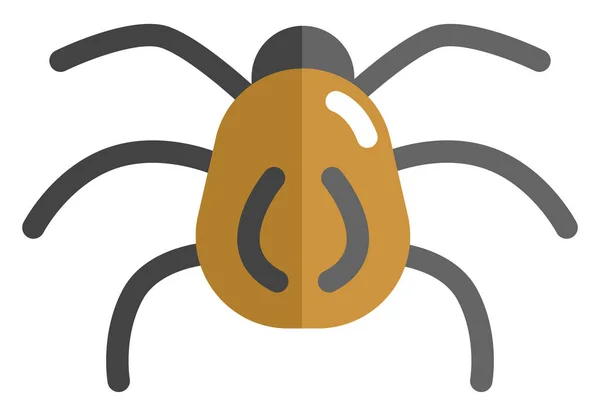 Kahverengi Örümcek Simge Illüstrasyonu Beyaz Arkaplanda Vektör — Stok Vektör