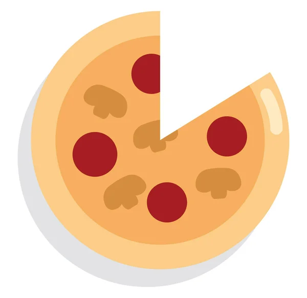 Italiensk Pizza Ikon Illustration Vektor Vit Bakgrund — Stock vektor