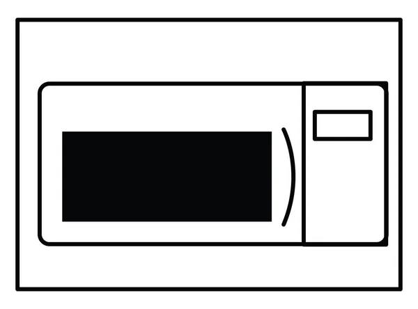 Weiße Mikrowelle Symbolabbildung Vektor Auf Weißem Hintergrund — Stockvektor