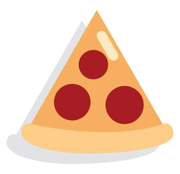 Skiva Pizza Ikon Illustration Vektor Vit Bakgrund — Stock vektor
