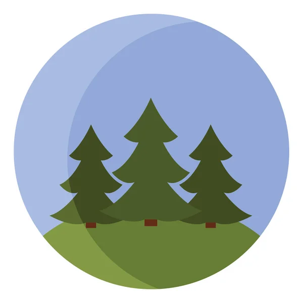 Bosque Coníferas Ilustración Iconos Vector Sobre Fondo Blanco — Archivo Imágenes Vectoriales