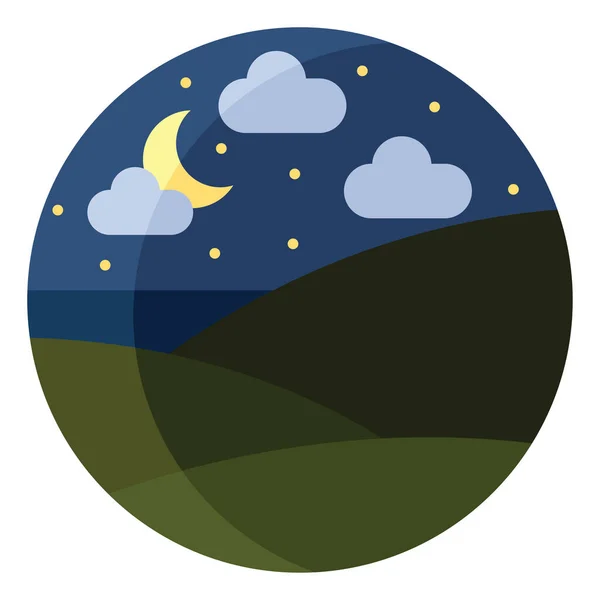 Облачная Ночь Иконка Иллюстрация Вектор Белом Фоне — стоковый вектор