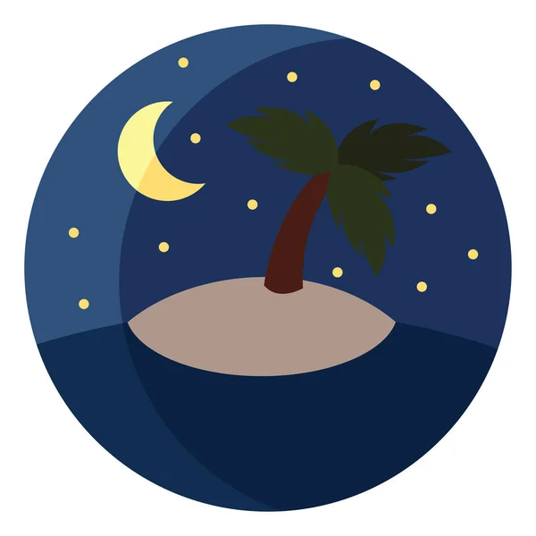 夜の島 アイコンのイラスト 白い背景のベクトル — ストックベクタ