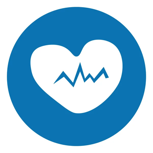 Heart Beat Icon Illustration Vector White Background — Stock Vector