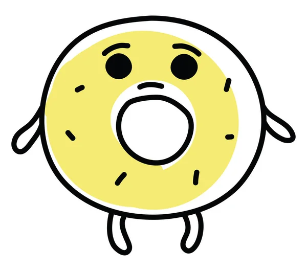 Donut Monstre Illustration Icône Vecteur Sur Fond Blanc — Image vectorielle