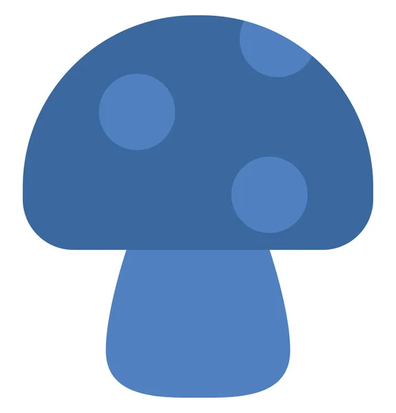 Champignon Bleu Illustration Icône Vecteur Sur Fond Blanc — Image vectorielle