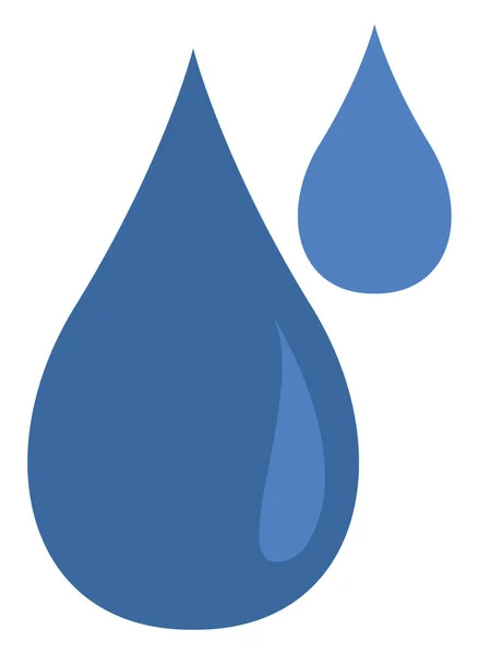 Dwie Niebieskie Krople Wody Ilustracja Ikony Wektor Białym Tle — Wektor stockowy