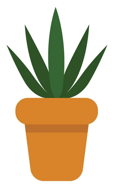 Aloe Planta Pote Ícone Ilustração Vetor Fundo Branco — Vetor de Stock