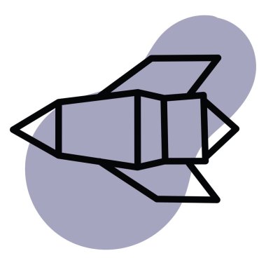 Roket fırlatma, simge resimleme, beyaz arkaplanda vektör