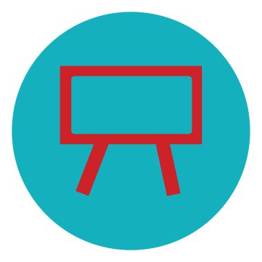 Kırmızı karatahta, simge resimleme, beyaz arkaplanda vektör