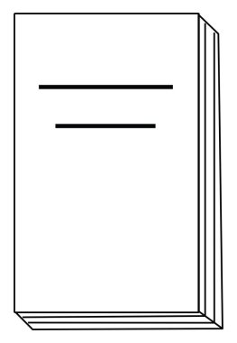 Basit okul kitabı, simge illüstrasyonu, beyaz arkaplan üzerindeki vektör