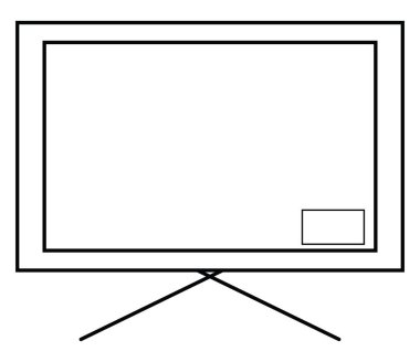 Basit karatahta, simge resimleme, beyaz arkaplan üzerindeki vektör